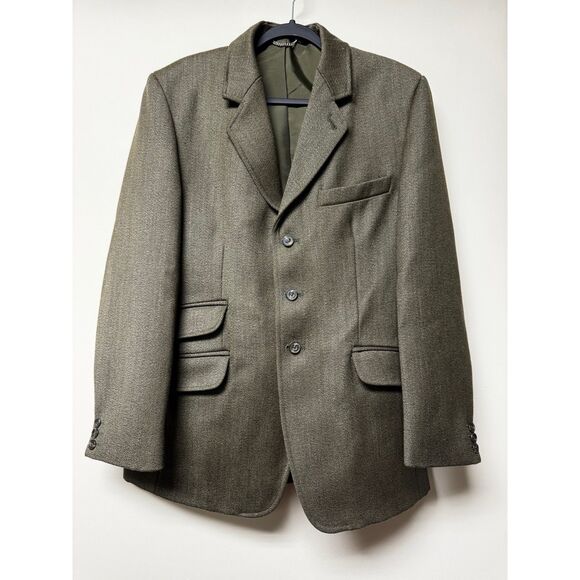ALEXANDER JAMES Men's Tweed Jacket, Olive Green, Sz 40 - Picture 2 of 10